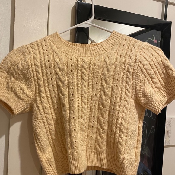 Free people cream cropped sweater - Picture 1 of 2